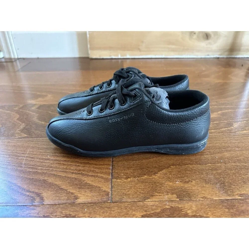 Easy Spirit AP1 Women's‎ Oxford Sneakers Lace Ups Black Leather 5 W
